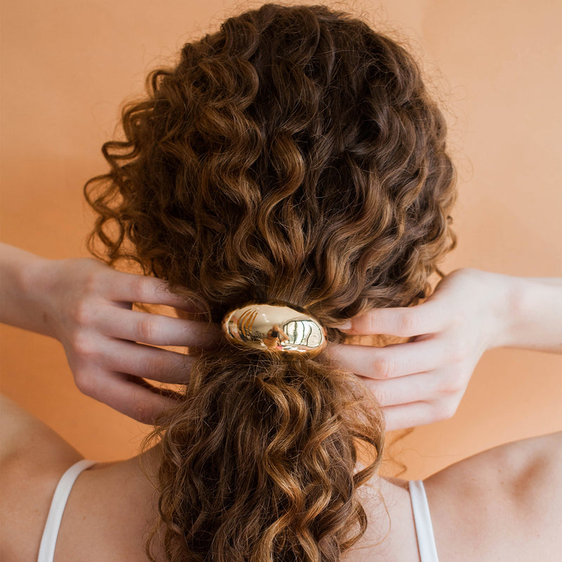 elástico de cabelo meia lua golden