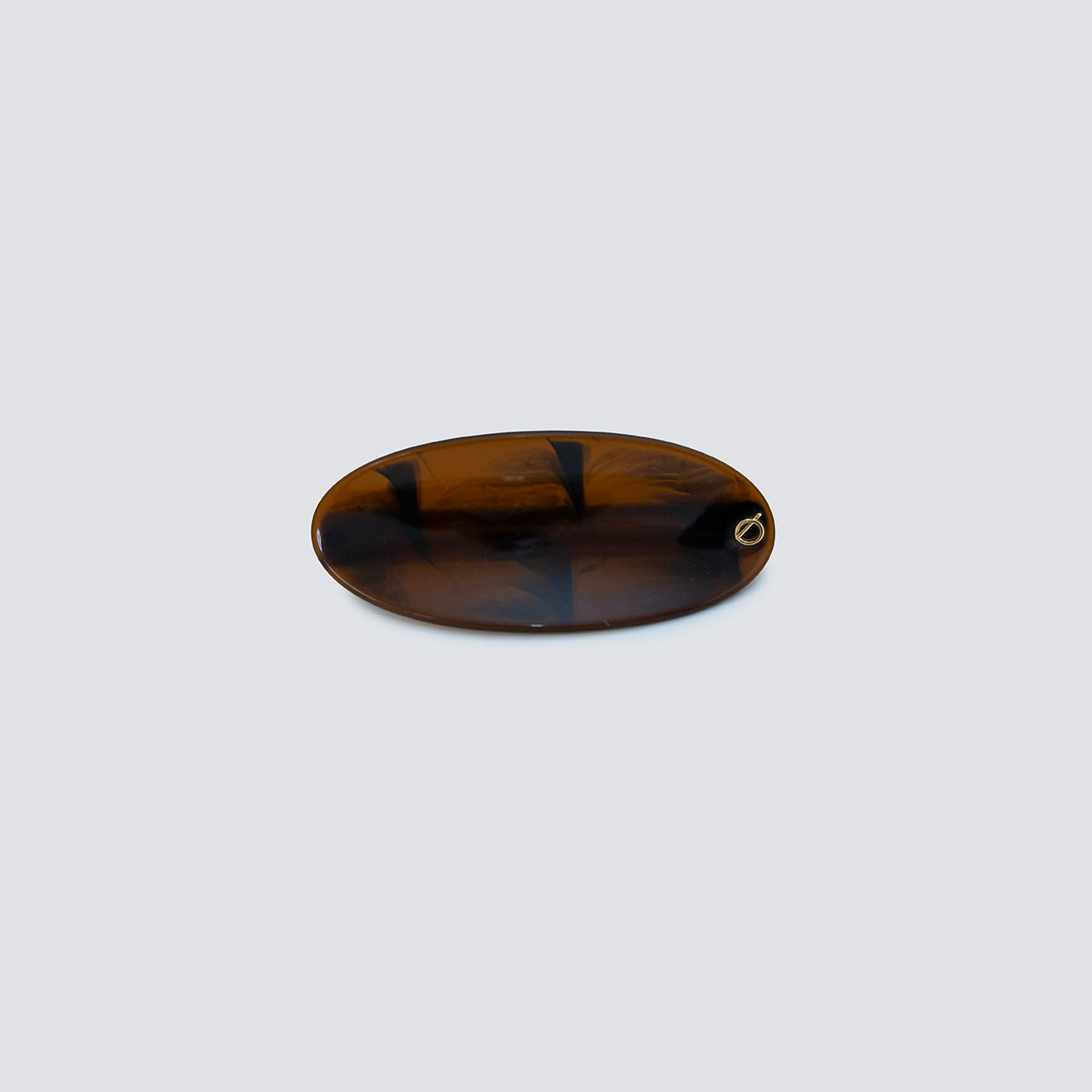 fivela de cabelo oval toffee