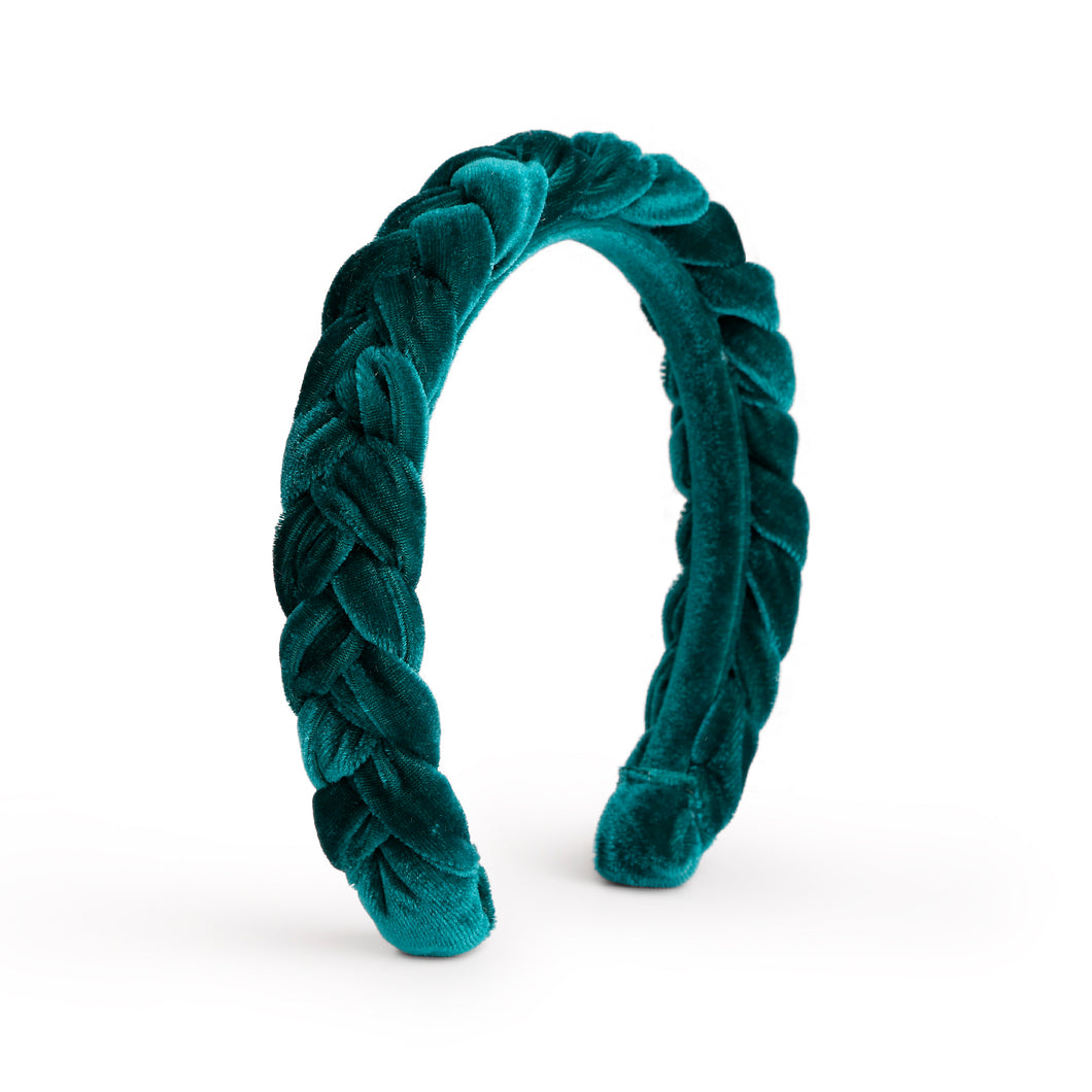 tiara para cabelo trançada verde