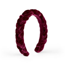 Carregar imagem no visualizador da galeria, tiara para cabelo trançada vinho bordô

