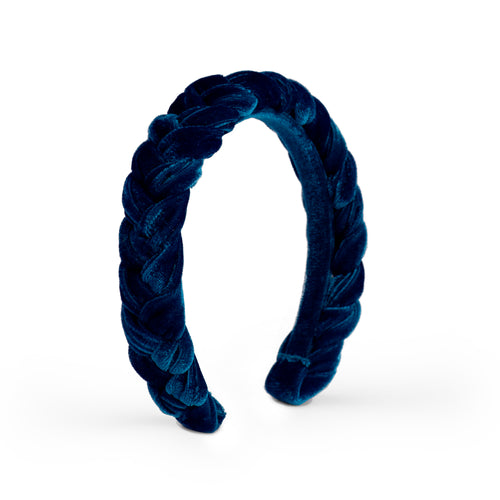 tiara para cabelo trançada azul